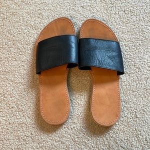 Leather Slide Sandals